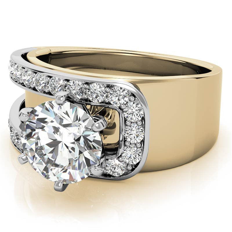 Buckle Moissanite Engagement Ring