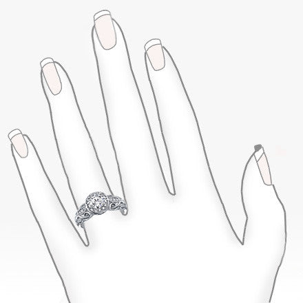 Round Antique Moissanite Engagement Ring, 14k