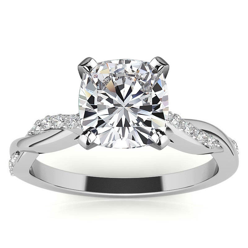 Round Brilliant Moissanite Twisted Engagement Ring Setting