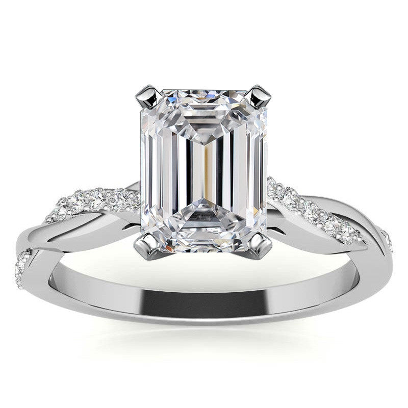 Round Brilliant Moissanite Twisted Engagement Ring Setting