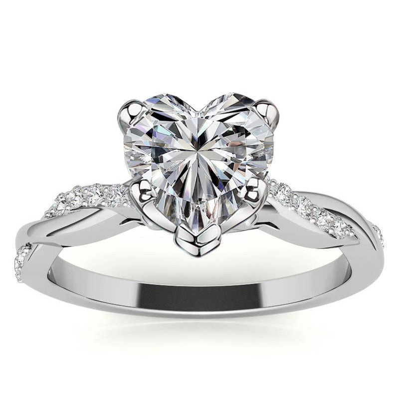 Round Brilliant Moissanite Twisted Engagement Ring Setting