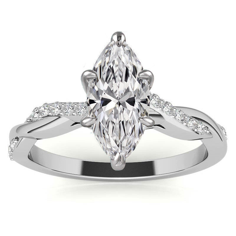 Round Brilliant Moissanite Twisted Engagement Ring Setting