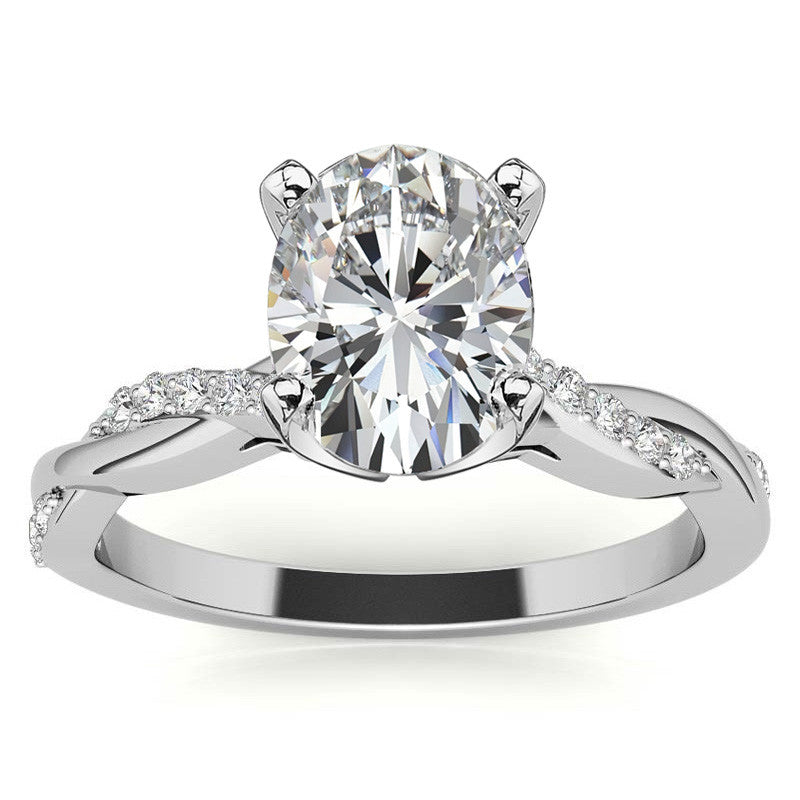 Round Brilliant Moissanite Twisted Engagement Ring Setting