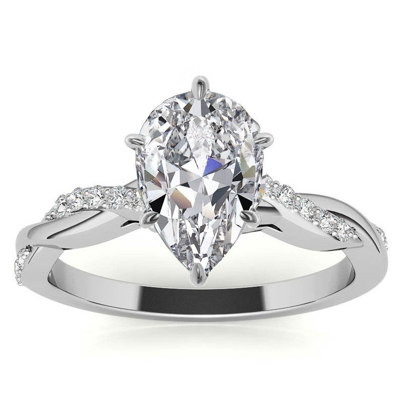 Round Brilliant Moissanite Twisted Engagement Ring Setting