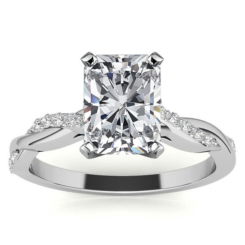 Round Brilliant Moissanite Twisted Engagement Ring Setting