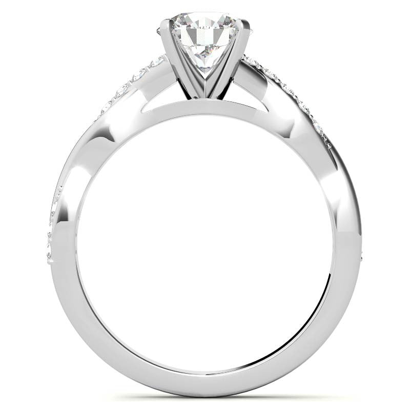 Round Brilliant Moissanite Twisted Engagement Ring Setting