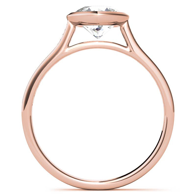 Round Petite Channel Bezel Moissanite Engagement Ring