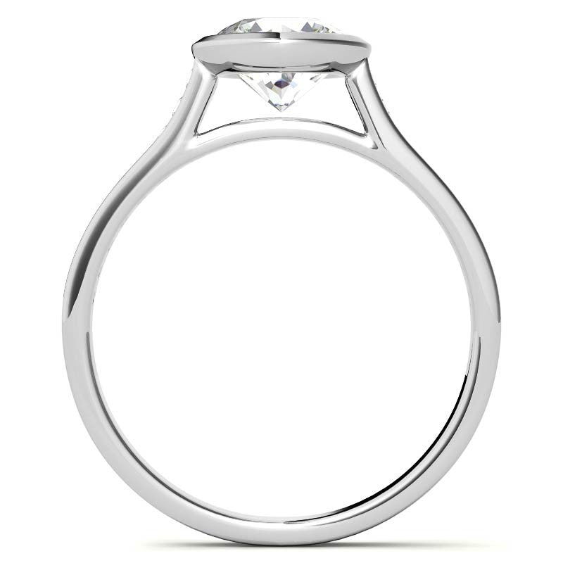 Round Petite Channel Bezel Moissanite Engagement Ring