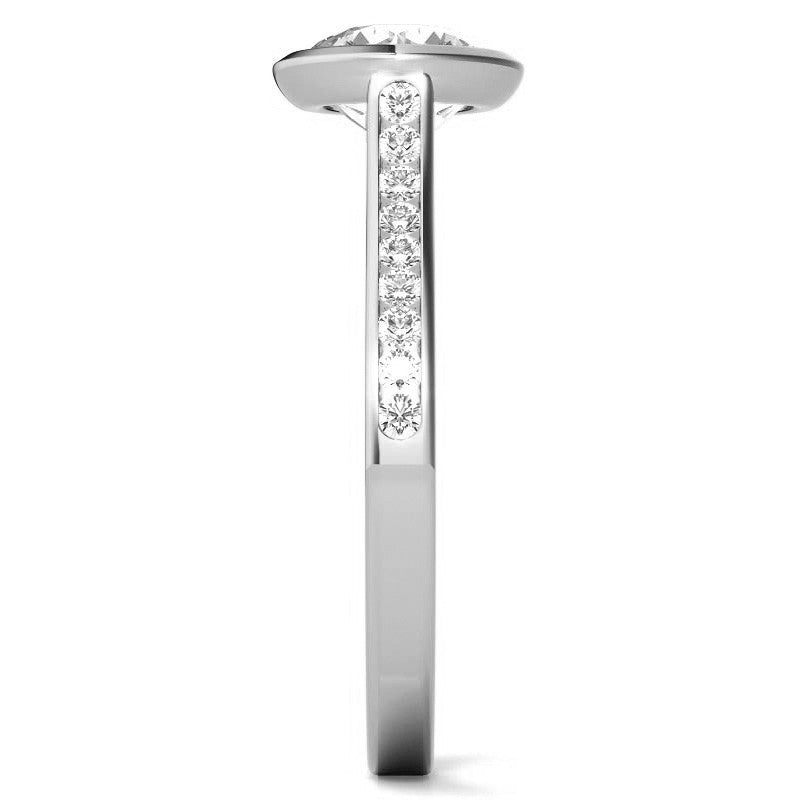 Round Petite Channel Bezel Moissanite Engagement Ring