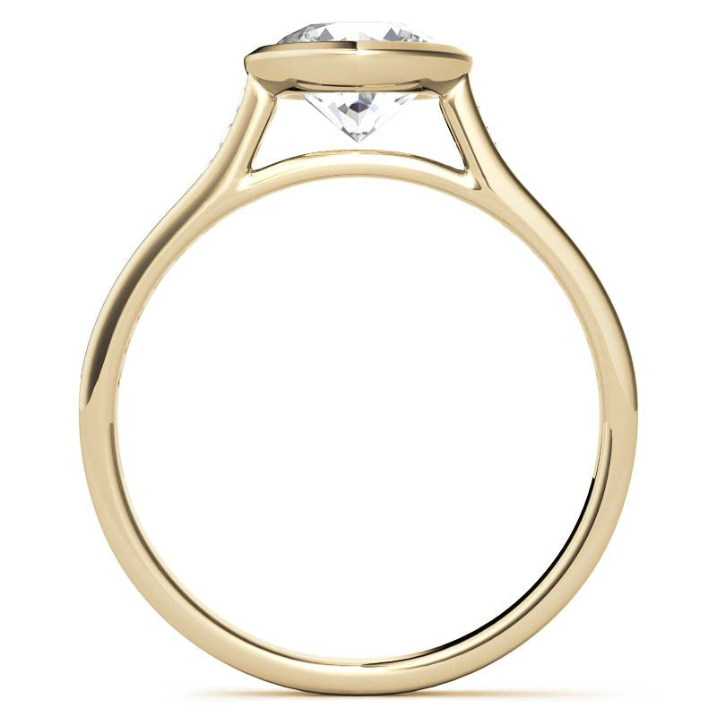 Round Petite Channel Bezel Moissanite Engagement Ring