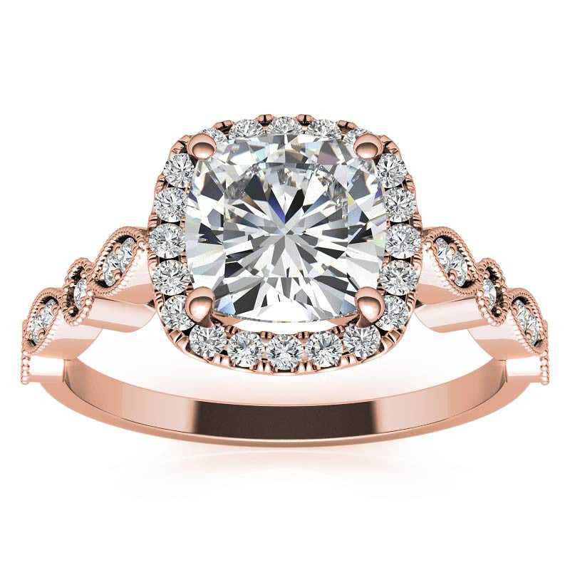 Halo Cathedral Cushion-shaped Engagement Ring