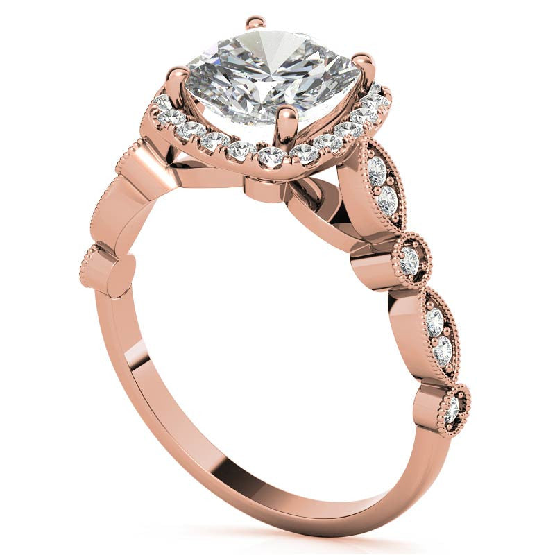 Halo Cathedral Cushion-shaped Engagement Ring