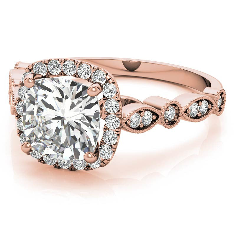 Halo Cathedral Cushion-shaped Engagement Ring