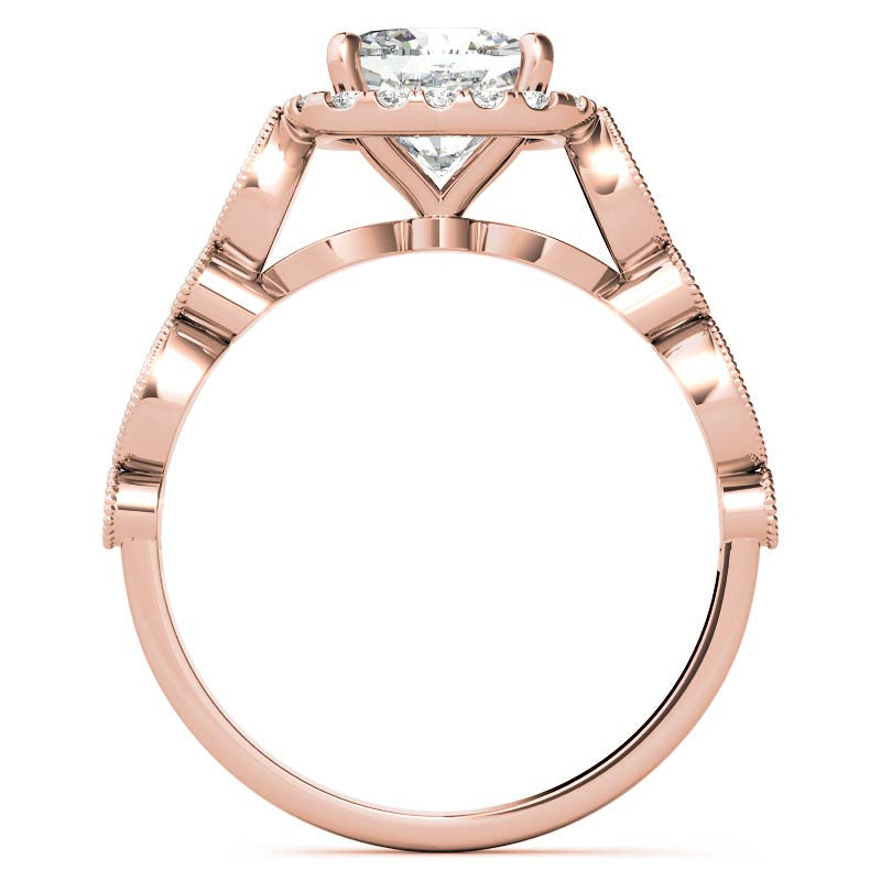 Halo Cathedral Cushion-shaped Engagement Ring