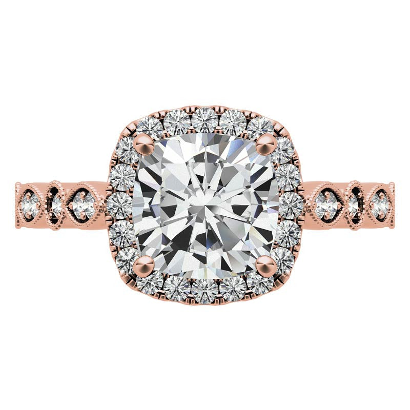 Halo Cathedral Cushion-shaped Engagement Ring