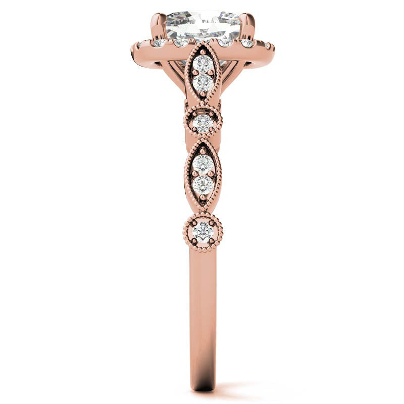 Halo Cathedral Cushion-shaped Engagement Ring