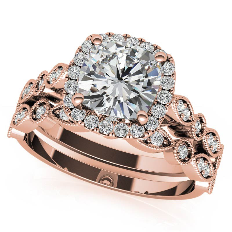 Halo Cathedral Cushion-shaped Engagement Ring