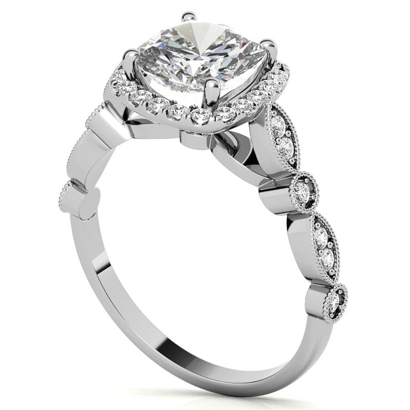 Halo Cathedral Cushion-shaped Engagement Ring