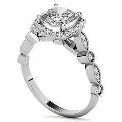 Halo Cathedral Cushion-shaped Engagement Ring