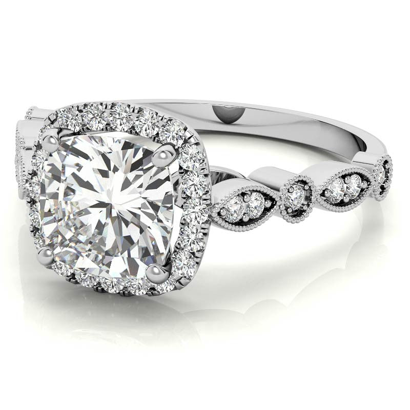 Halo Cathedral Cushion-shaped Engagement Ring