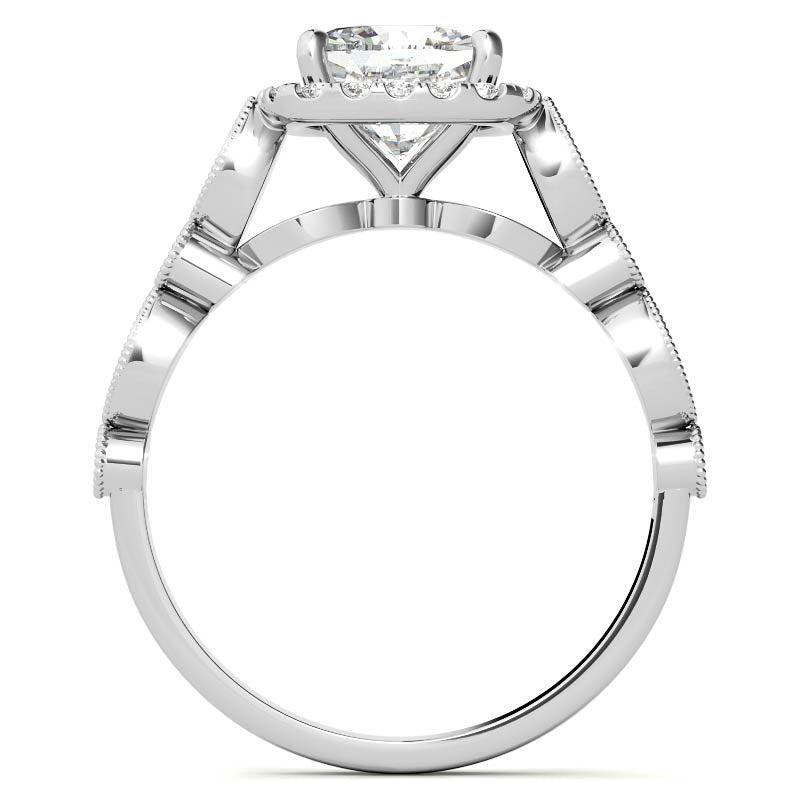 Halo Cathedral Cushion-shaped Engagement Ring