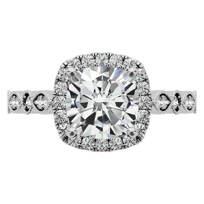 Halo Cathedral Cushion-shaped Engagement Ring