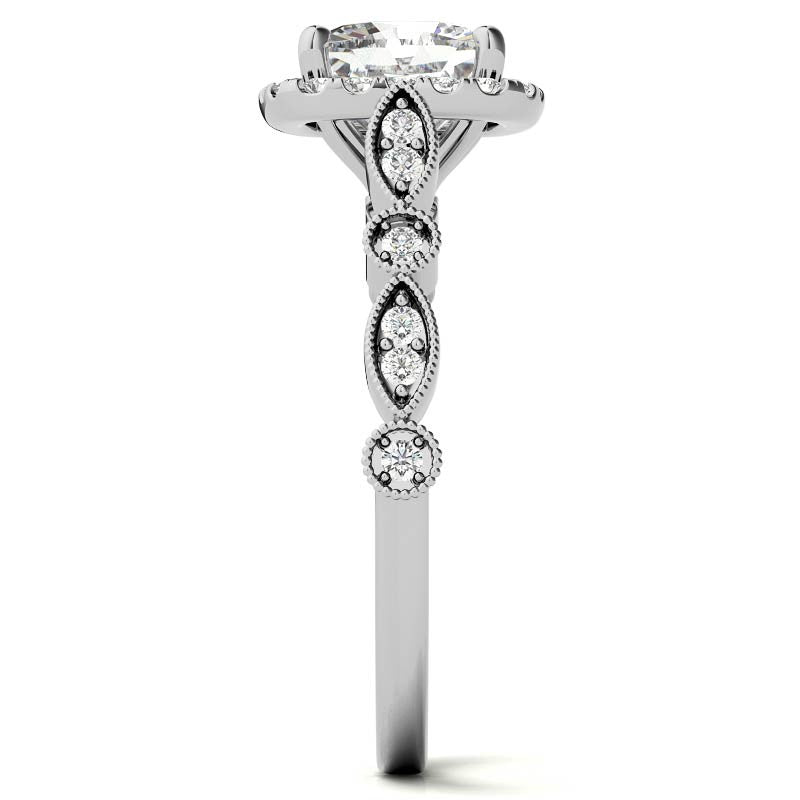 Halo Cathedral Cushion-shaped Engagement Ring