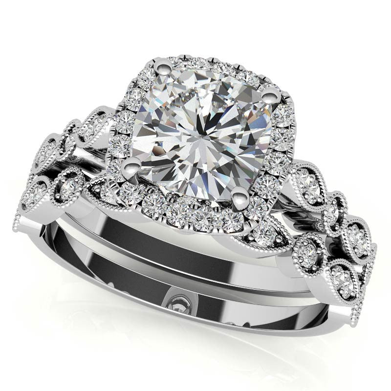 Halo Cathedral Cushion-shaped Engagement Ring