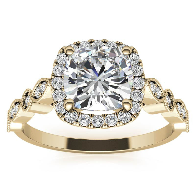 Halo Cathedral Cushion-shaped Engagement Ring