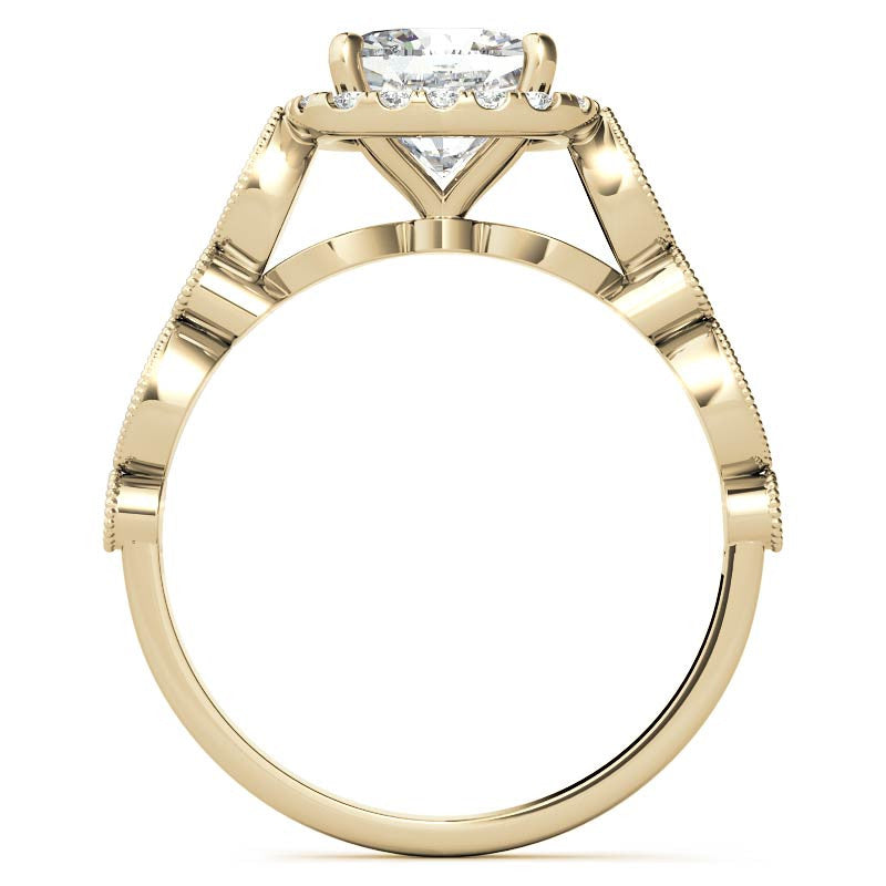 Halo Cathedral Cushion-shaped Engagement Ring