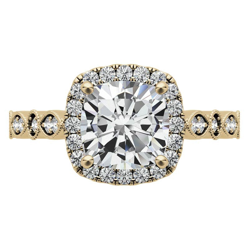 Halo Cathedral Cushion-shaped Engagement Ring