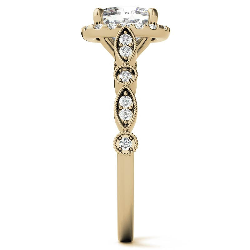 Halo Cathedral Cushion-shaped Engagement Ring