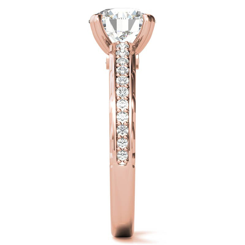 Round Woven Double Prong Moissanite Engagement Ring