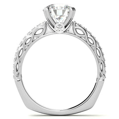 Round Woven Double Prong Moissanite Engagement Ring