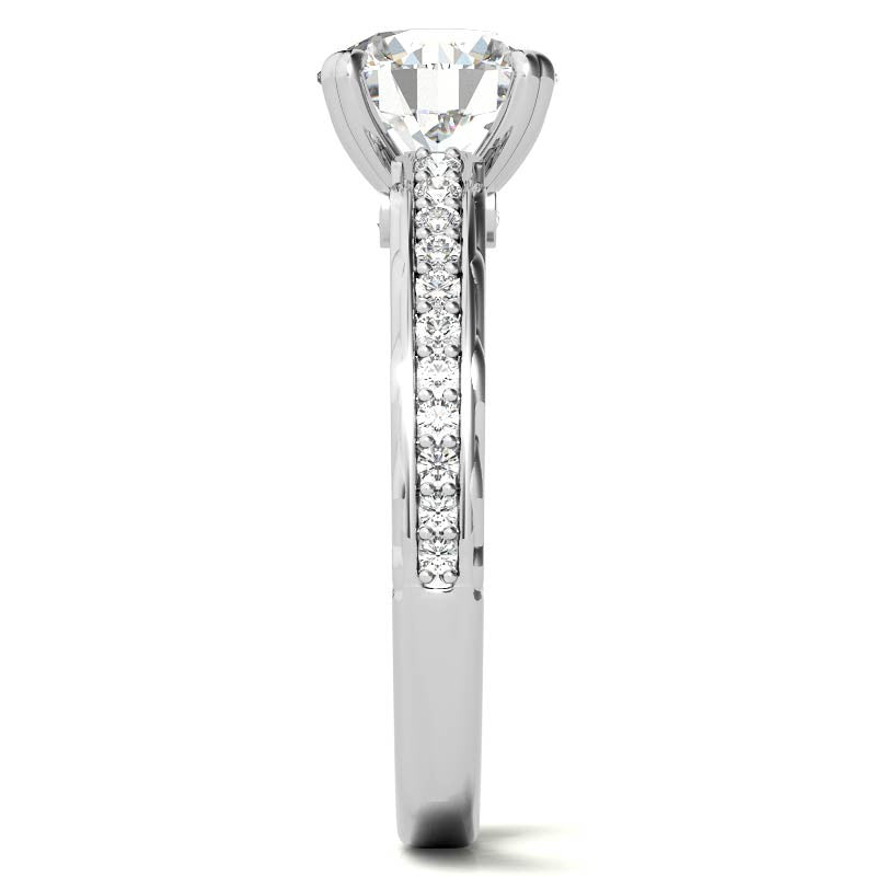 Round Woven Double Prong Moissanite Engagement Ring