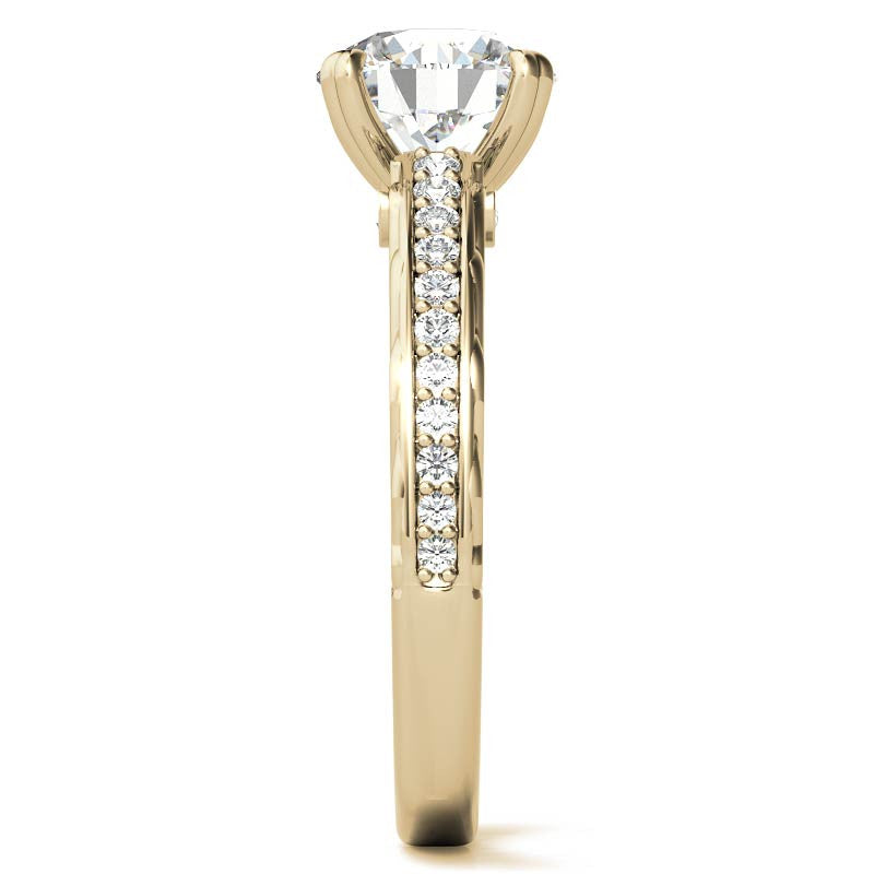 Round Woven Double Prong Moissanite Engagement Ring