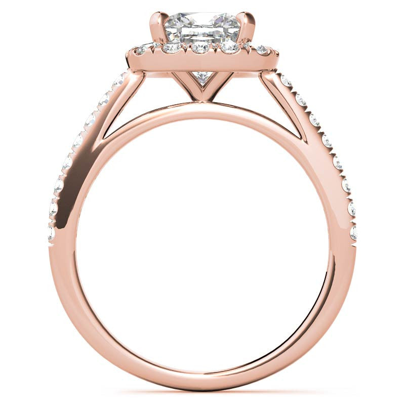 Cushion Halo Moissanite Engagement Ring