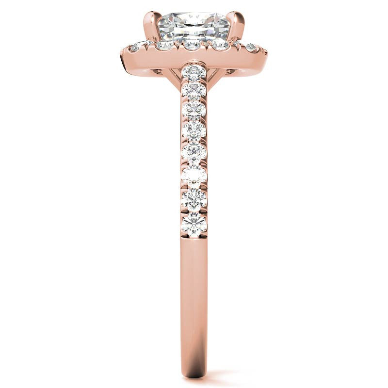Cushion Halo Moissanite Engagement Ring