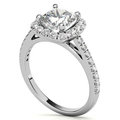 Cushion Halo Moissanite Engagement Ring
