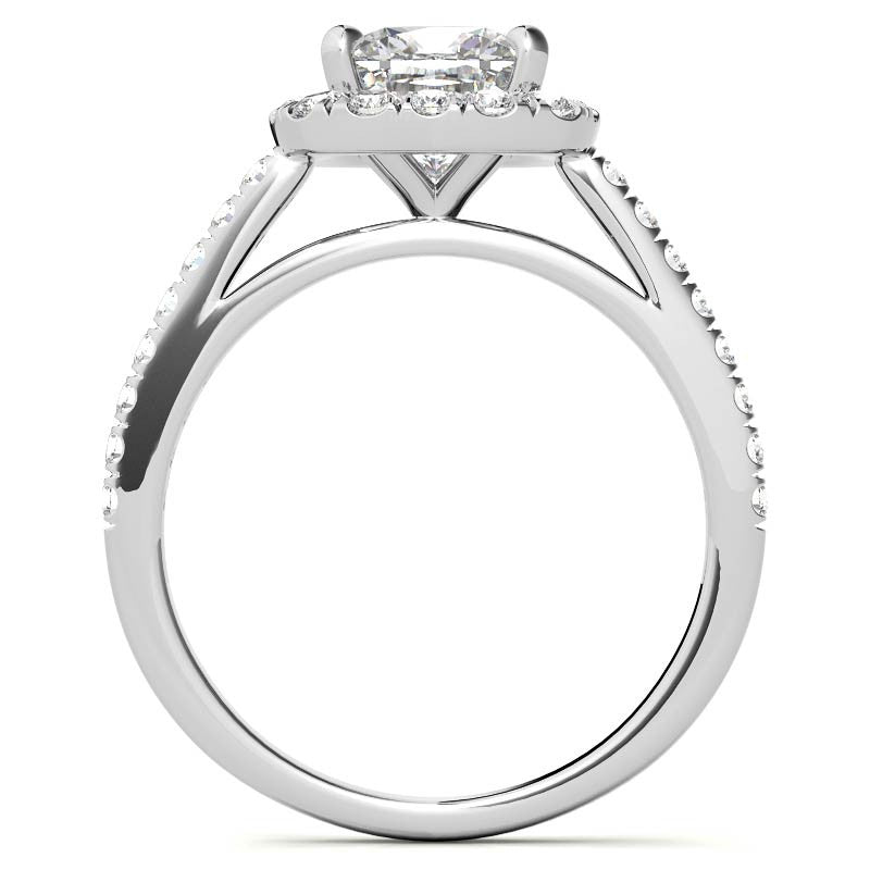Cushion Halo Moissanite Engagement Ring