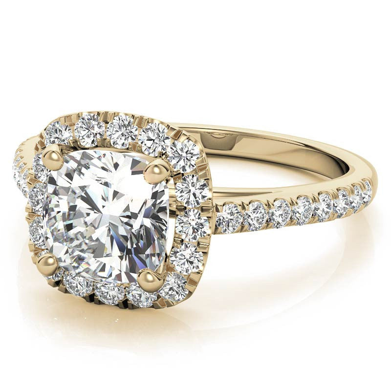 Cushion Halo Moissanite Engagement Ring