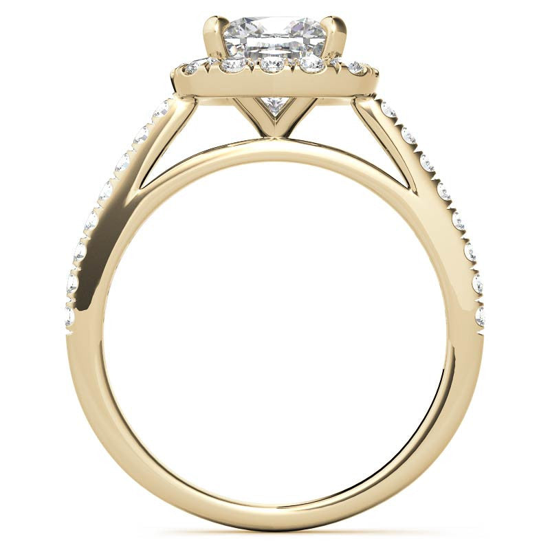 Cushion Halo Moissanite Engagement Ring