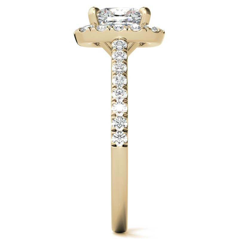Cushion Halo Moissanite Engagement Ring