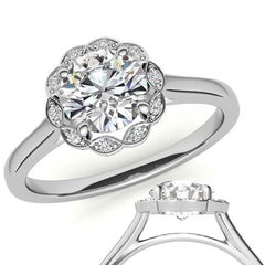 Round Petite Moissanite Engagement Ring