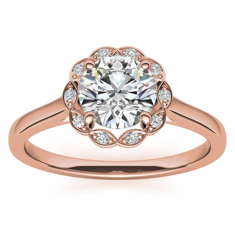 Round Petite Moissanite Engagement Ring