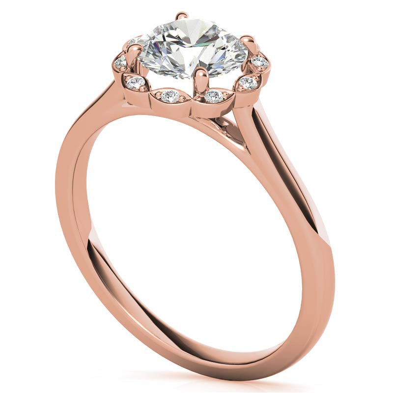 Round Petite Moissanite Engagement Ring