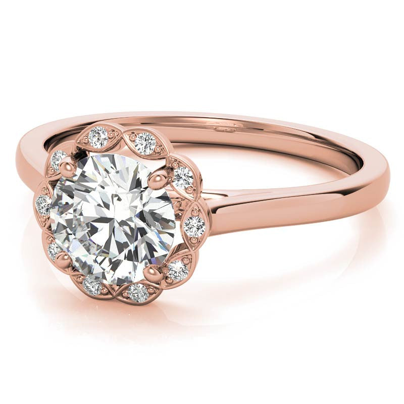 Round Petite Moissanite Engagement Ring