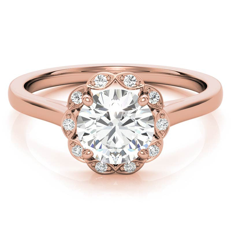 Round Petite Moissanite Engagement Ring