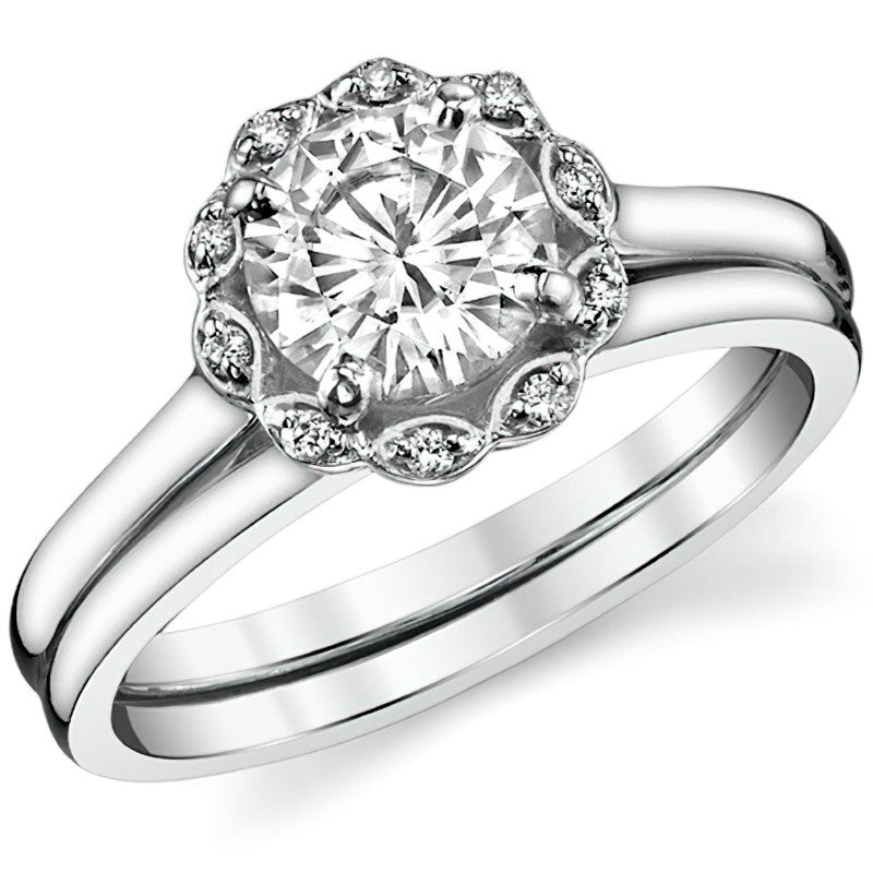 Round Petite Moissanite Engagement Ring