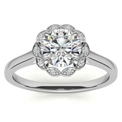 Round Petite Moissanite Engagement Ring